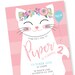 Cat Birthday Party Invitation, Kitten, Cat Birthday Girl Printable ...
