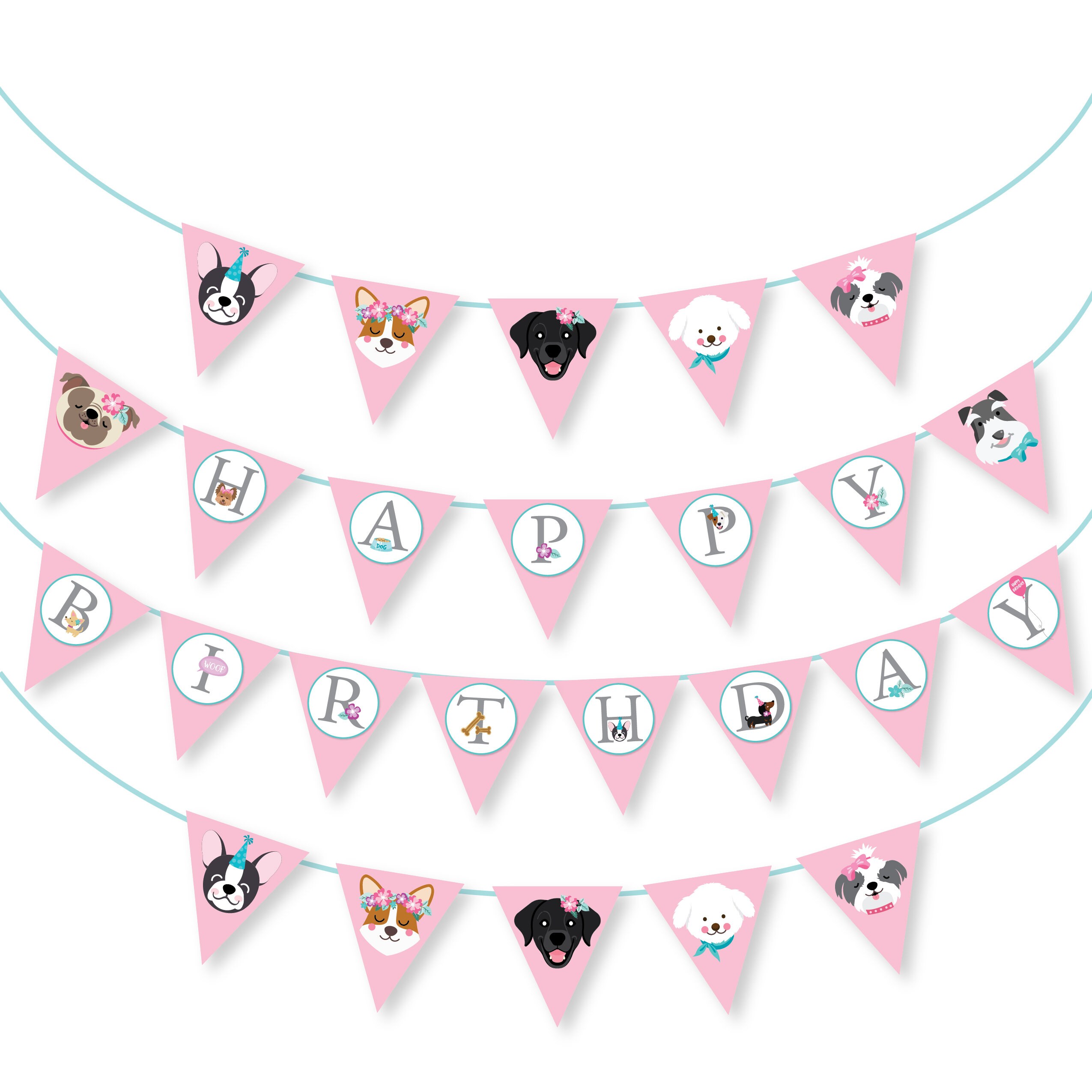 dog-happy-birthday-bunting-banner-dog-faces-bunting-dog-puppy-party