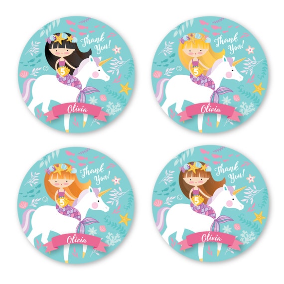 1 x Filles Sac Fête Thank You Personnalisé Carte Collier-Licorne ou Sirène 1 x Filles Sac Fête Thank You Personnalisé Carte Collier-Licorne ou Sirène
