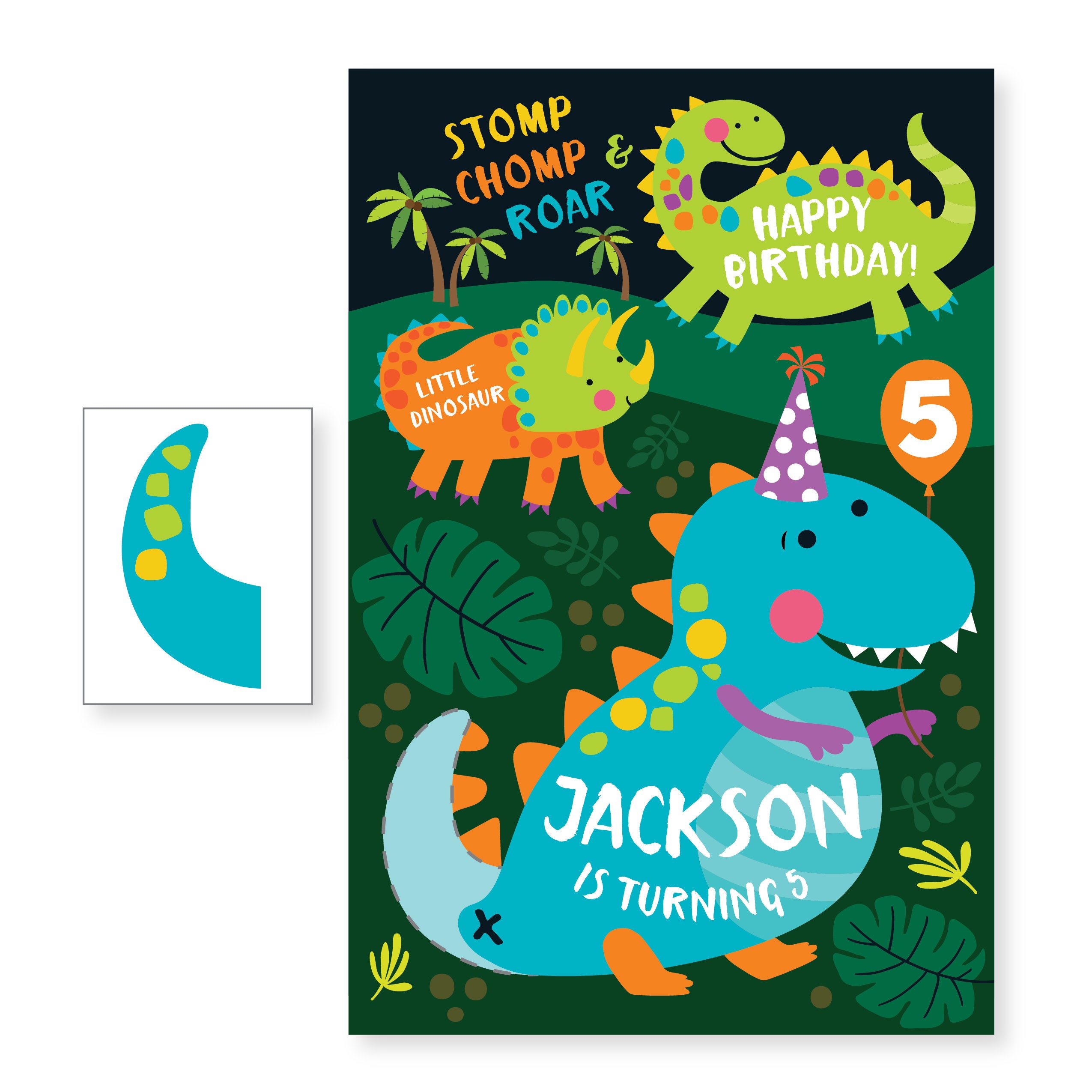 INSTANT DOWNLOAD Printable Pin the Tail on the Dinosaur 8x10 or 16x20 Game  / Birthday Party / Dino Collection / Item #4203