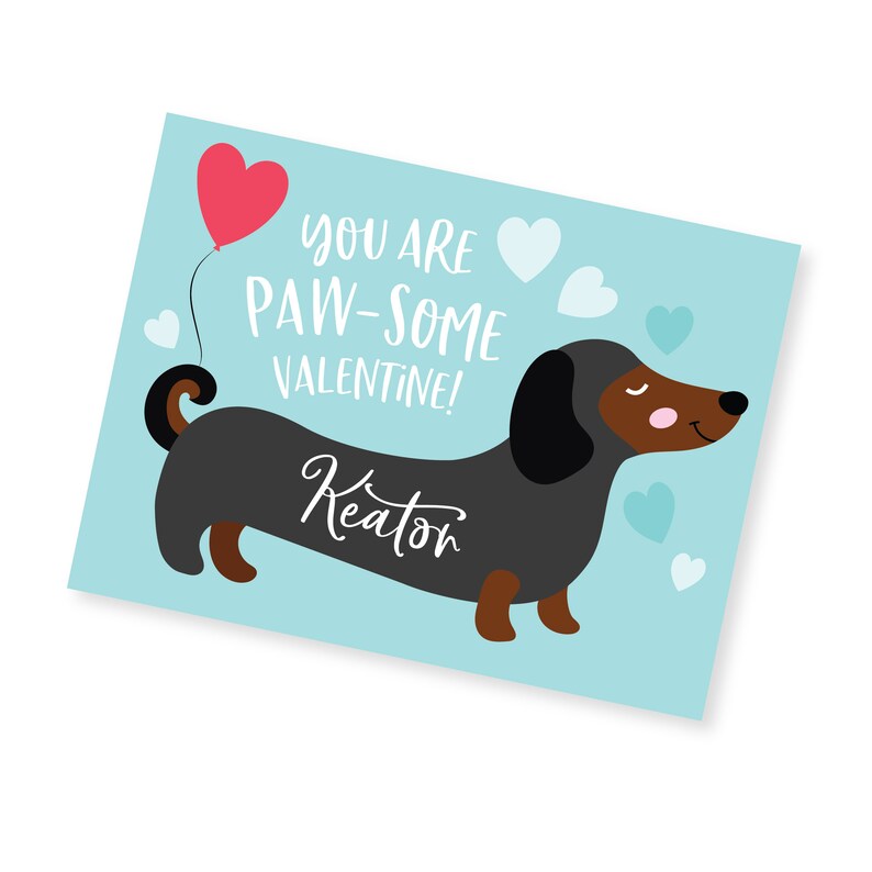 Dachshund Valentines Day Card Printable Digital Files - Etsy