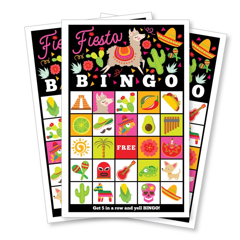 Fiesta BINGO Game Kid's Printable Bingo Game Bingo - Etsy