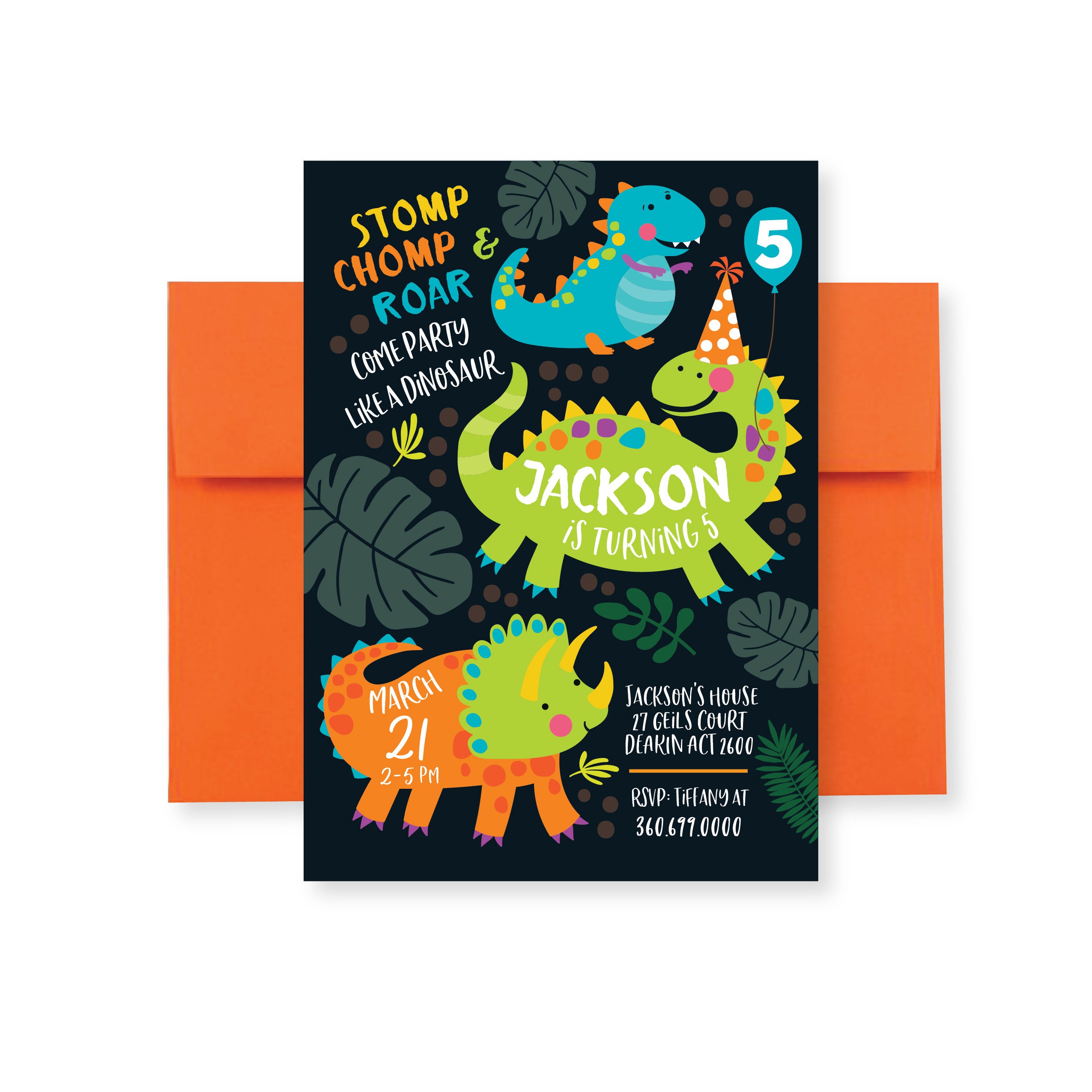 Dinosaur Birthday Invitation Boys Dinosaur Party Invite Dinosaur Birthday Party Boys Dino Party Printable Digital File