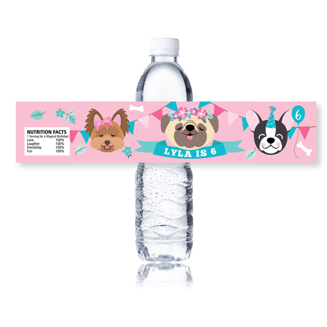 Puppy Dog Water Bottle Label Customized Printable DIY Water | Etsy