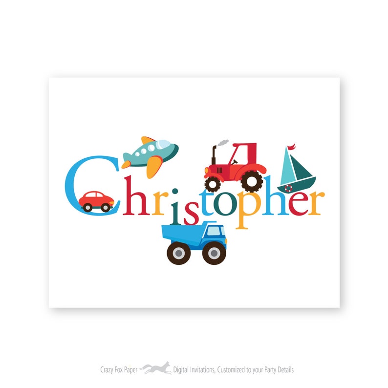 Boy's Name Art Printable Art Nursery Art DIY Art | Etsy