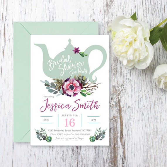 tea party bridal shower invitations baby shower invite etsy tea party bridal shower invites