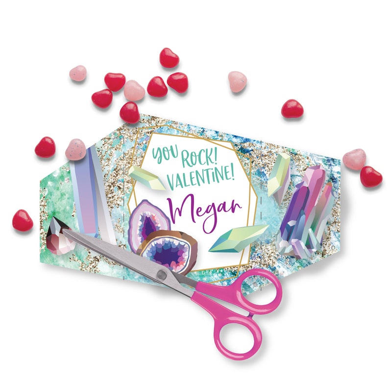 Geode Valentines Day Cards Printable DIY Card Classroom Etsy