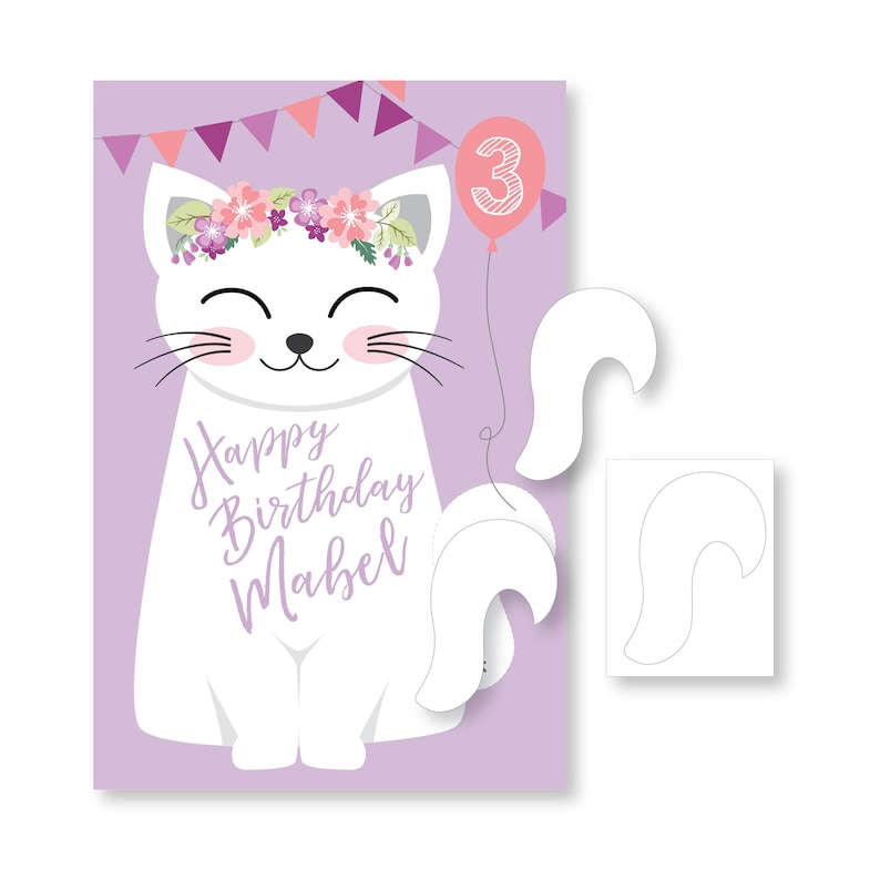 free Pin the Tail on Kitty Cat- DIY party p In stock - game