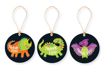 Dinosaur Party Favor Tags, Dino Birthday Printable Tag, Boys Dinosaur Birthday Party - Digital Printable file - Instant Download