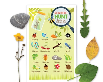 Nature Scavenger Hunt Game – Kid's Party Activity (Instant Download)