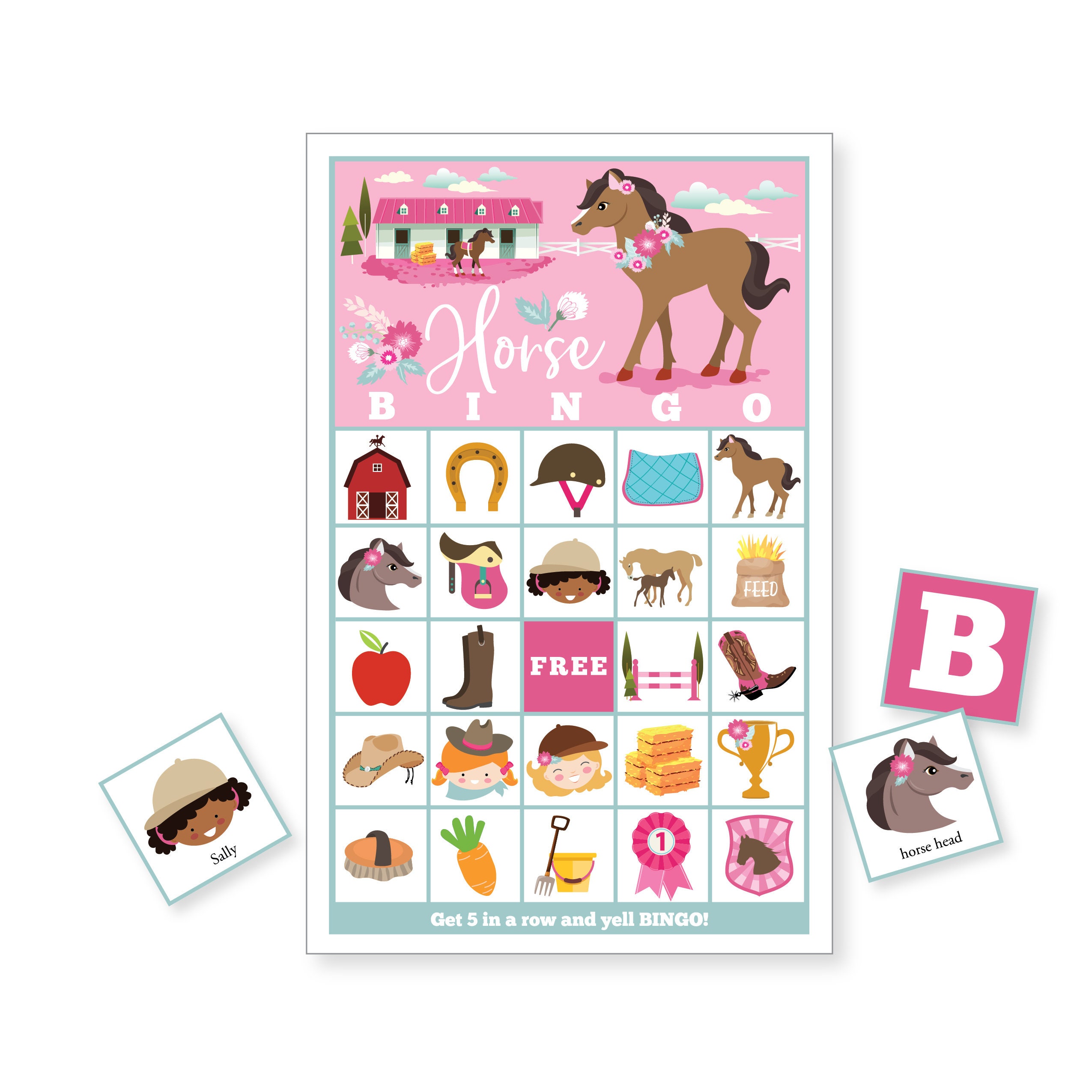 horse-bingo-game-24-different-bingo-cards-girl-s-pony-party-game