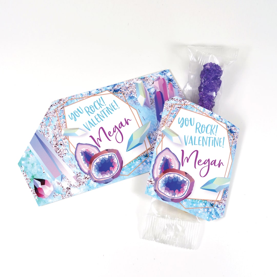 Geode Valentines Day Cards Printable DIY Card Classroom, Valentine ...