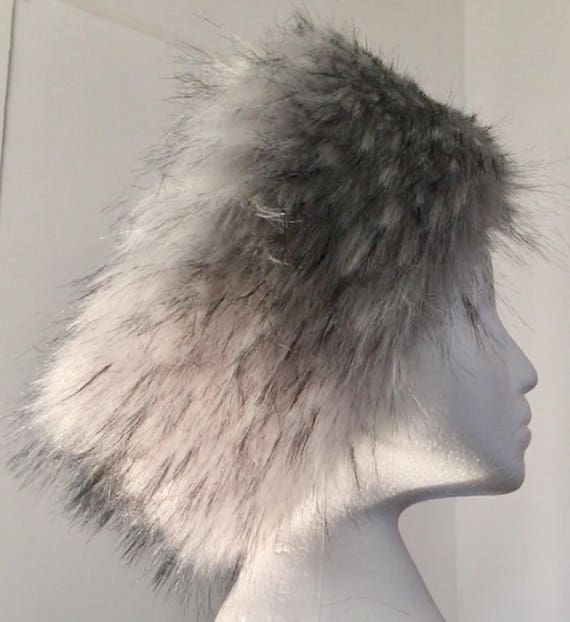 Silver Fox Faux Fur Headband Lined With Polartec Fleece Etsy