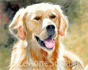 Golden Retriever Dog Painting, Golden Retriever Watercolor, Original Dog Painting, Dog Painting, Retriever Painting