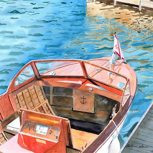 Wooden Boat Ripples, Wooden Boats, Century Boats, Lake Michigan, Boating, Chris Craft, Nautical Boat Art