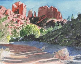 Cathedral Rock at Baldwin Trail, Sedona, Arizona, Desert, Mountains, Red Rocks, Prints