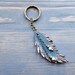 Leather Feather Keychain. Bronze Key Chain. Leather Keyring. Boho ...