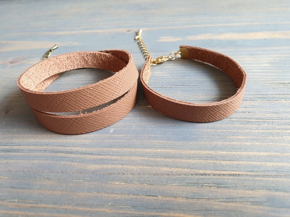 Brown Leather Wrap Bracelet, Minimalist Bracelet, Leather Bracelet, Leather Cuff Bracelet, Leather Bangle Bracelet, Simple Leather Bracelet