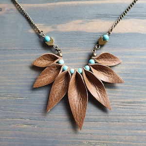 Bronze Turquoise Necklace, Boho Necklace, Boho Jewelry, Turquoise Jewelry, Bohemian Jewelry, Fashion Jewelry, Bohemian Statement Necklace.