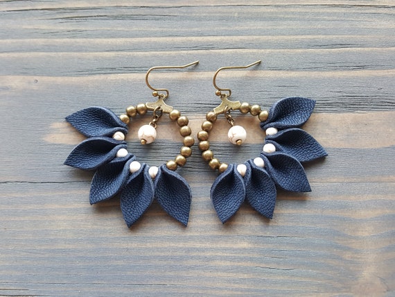 Fringe Hoop Earrings, Leather Earrings, Bohemian Earrings, Fun Summer Earrings, Boho Earrings, Statement Earrings, Statement Jewelry.