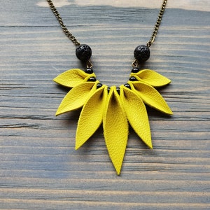 Bright Yellow Necklace Statement Jewelry Boho Necklace Gift For Her Boho Jewelry Bohemian Women&#39;s Necklace Statement Necklace Summer Jewelry