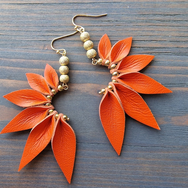 Orange Earrings Etsy