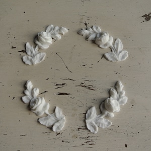 Shabby Chic Resin furniture applique! Rose Corners! Lot of 4!