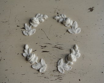 Shabby Chic Resin furniture applique! Rose Corners! Lot of 4!