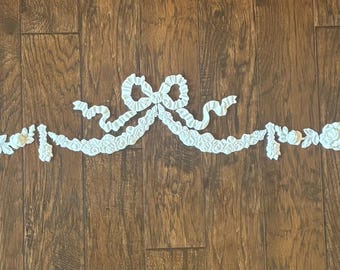 Shabby Chic Resin furniture applique! Extra large Ribbon Bow Posy Drop Swag! Custom