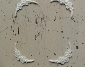Shabby Chic Resin furniture applique! Small Floral swags!  Lot of 4!