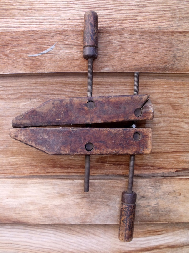 Antique Wood Industrial Carpenter's Clamp 710 w 2 Wood Etsy