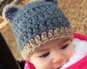 Crochet hat: Soft crochet baby bear hat