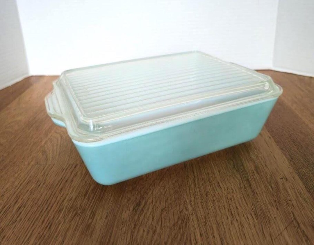 Vintage Pyrex 503 Refrigerator Dish With Lid, Aqua Fridgie, Largest ...