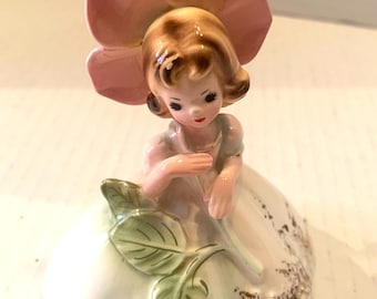 Josef Originals “Mighty Like the Rose” Ceramic Figurine, Favorite Sayings, Japan HTF Collectible