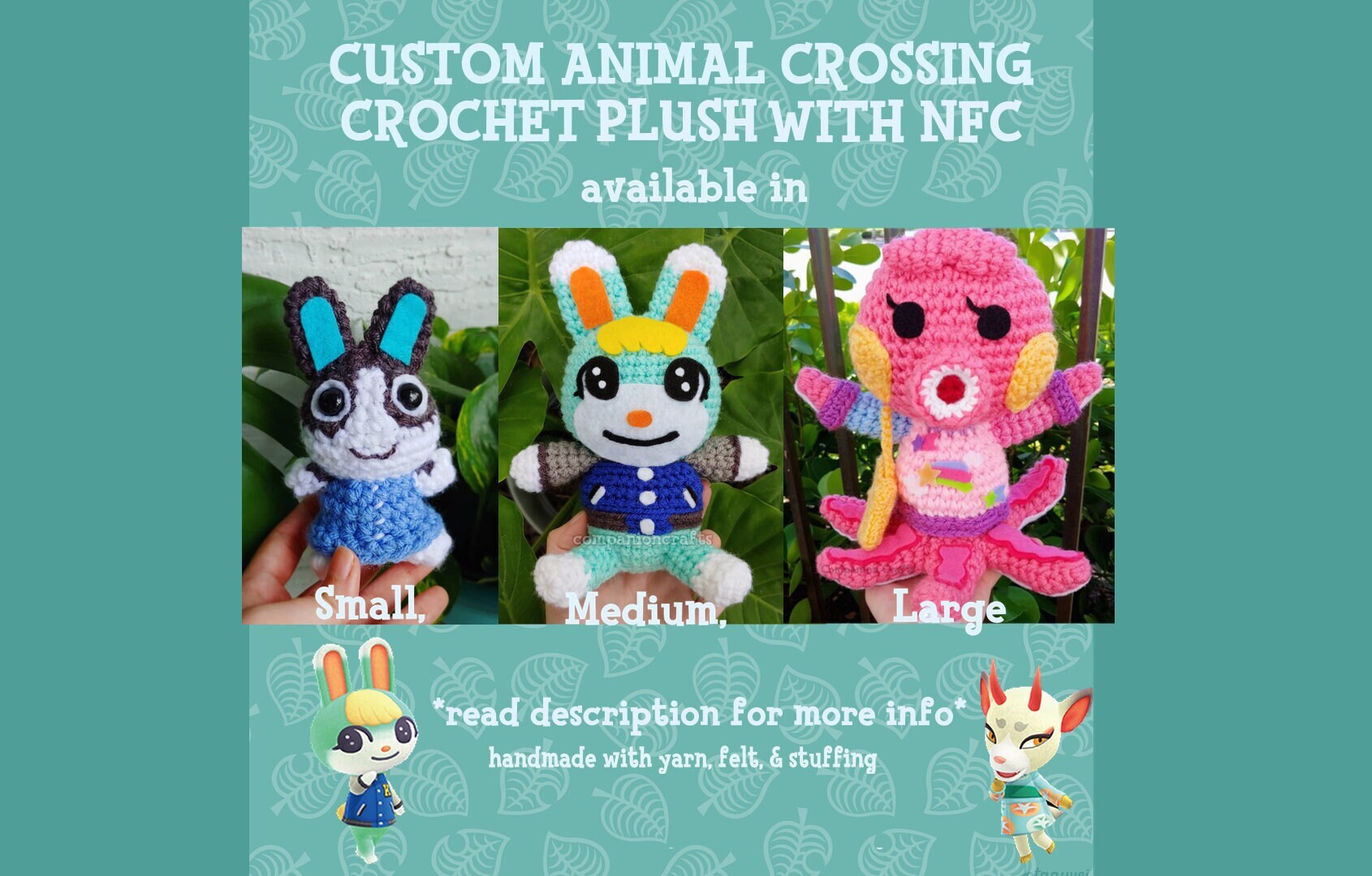 Custom Crochet Animal Crossing Plushies Small Medium or - Etsy
