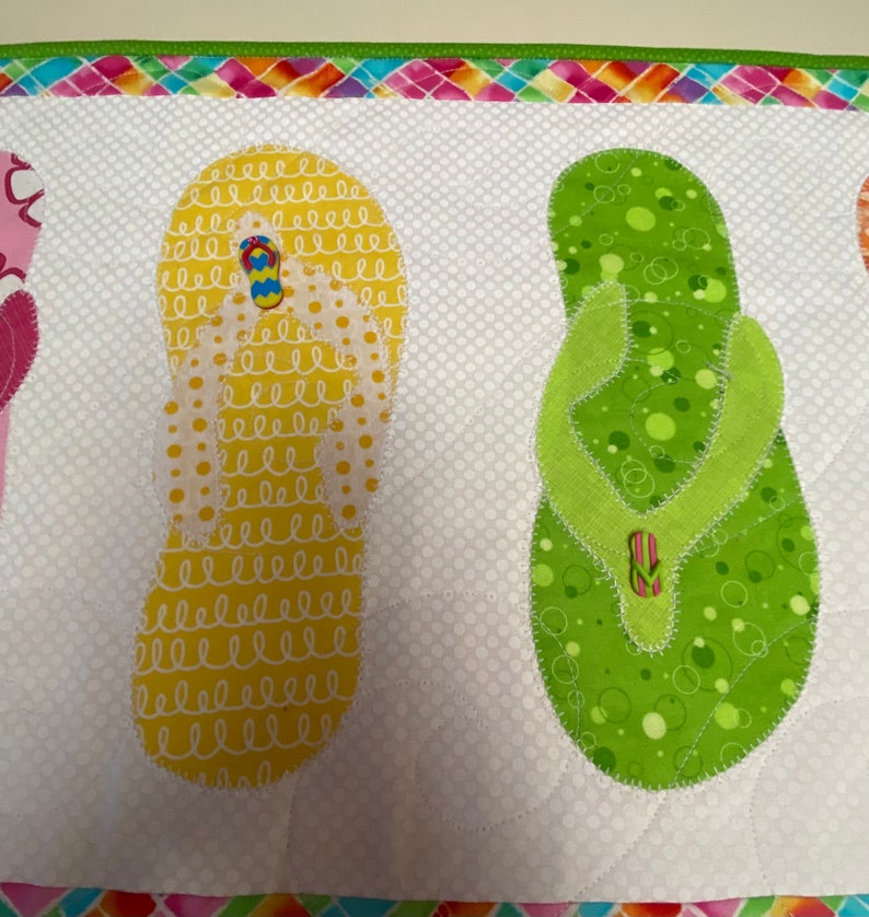 Flip Flop Table Runner Quilted Table Runner Beach Table Etsy