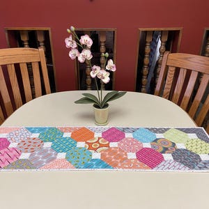 Quilted Handmade Table Runner, Sofa Table Runner, Spring Table Runner, Multi- Color Dining Table Topper, Mothers Day Gift, Best Seller