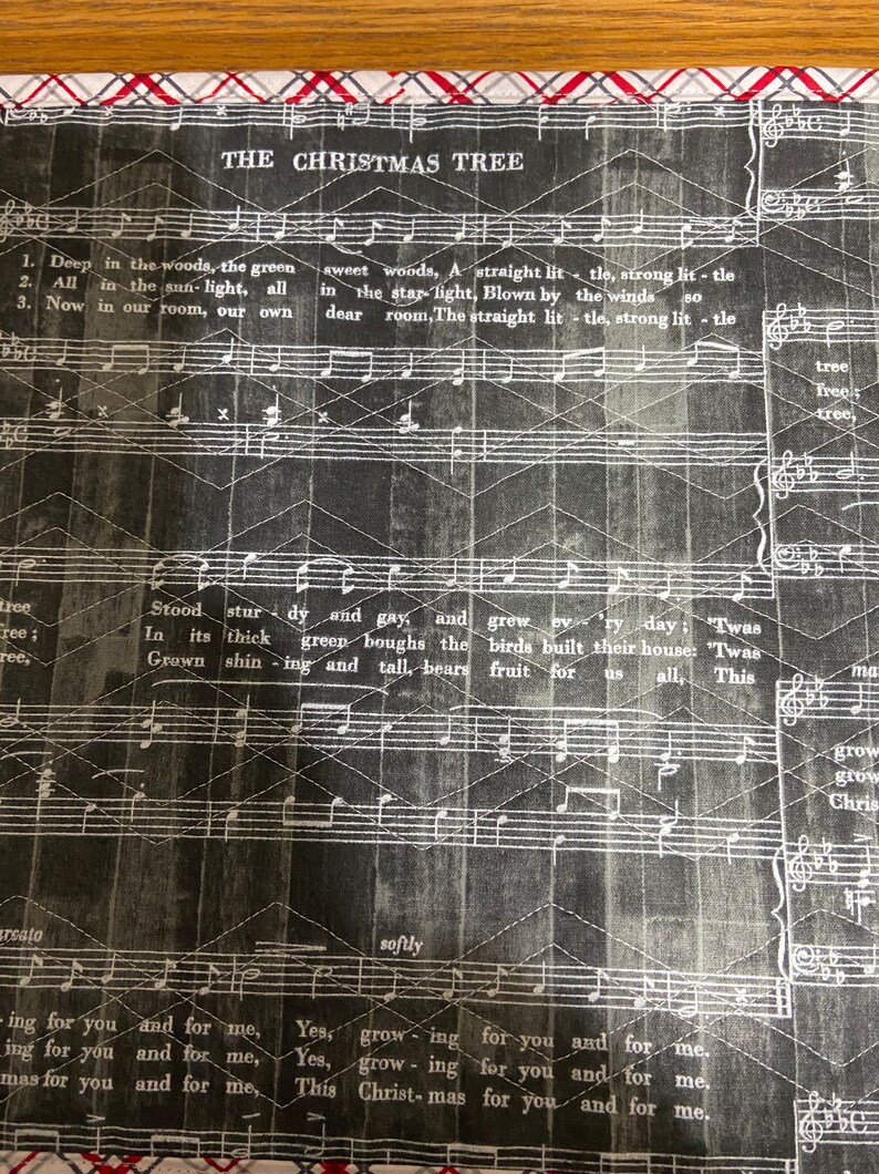 Quilted Christmas Tree Table Runner Red and Gray Decor Sofa Etsy