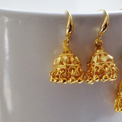 Jhumka Earrings Lahiri Gold Jhumka / Jhumki Earrings Small Etsy