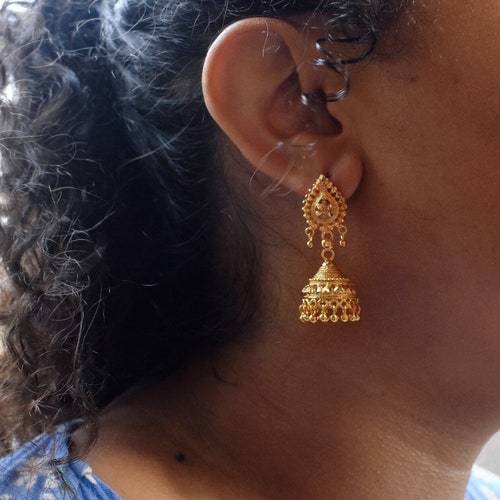 Jhumka Earrings Lahiri Gold Jhumka / Jhumki Earrings Small Etsy