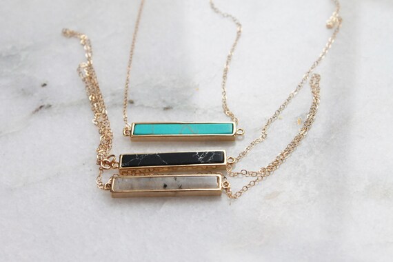 Marble bar necklace deals