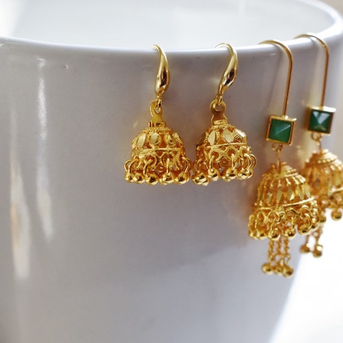 Jhumka Earrings Choti Gold Jhumka / Jhumki Earrings Small Etsy