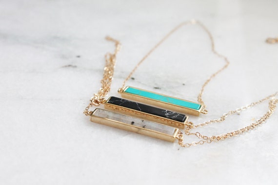Marble bar necklace deals