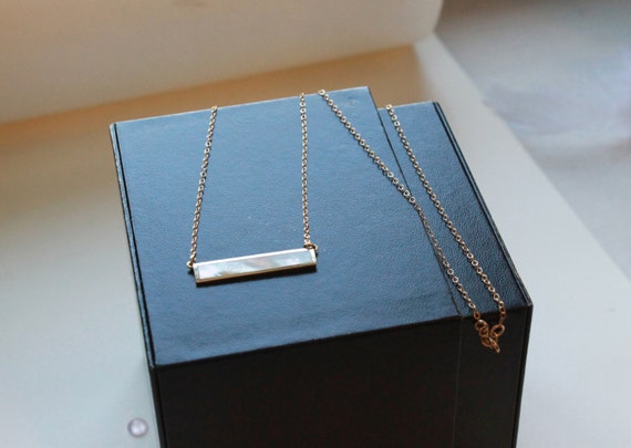 Mother of Pearl Necklace Maci Mother of Pearl Bar Pendant Gold