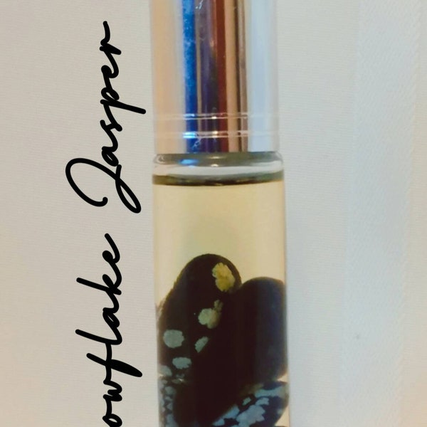 Aromatherapy- Gemstone Roller MIND-BODY made with pure essential oils.  Gemstone Snowflake Jasper- FREE mini lotion sample with every order.