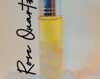 PMS-Menstrual Cramps Relief | Gemstone Aromatherapy Roller, ROSE QUARTZ Gemstones