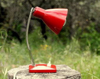 Small red table lamp. French lamp. Vintage NO SHIPPING USA