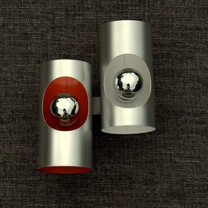 OXAR vintage 70&#39; two-light wall sconce. Made in France
