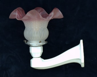 Authentic Wall lamp solo porcelain of Limoges France 1930 Art Deco NO SHIPPING USA