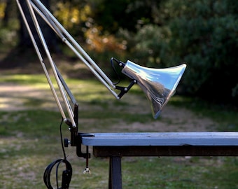 Desk lamp, workshop lamp, restored, vintage industrial 1950 NO SHIPPING USA